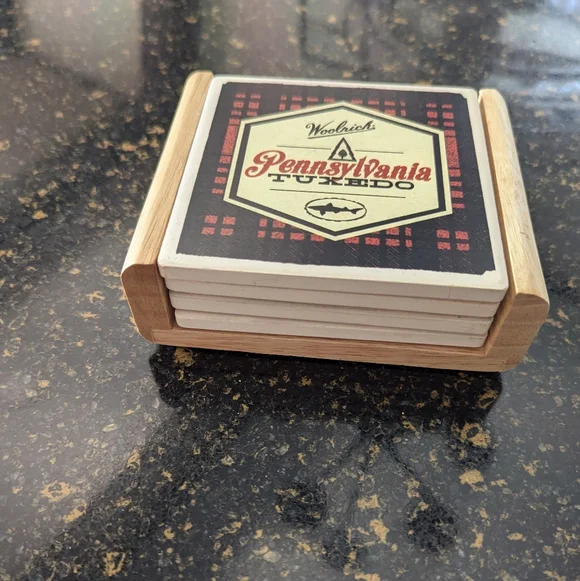 Woolrich Collab limited Edition Pennsylvania Tuxedo Coaster Set - Picture 2 of 8